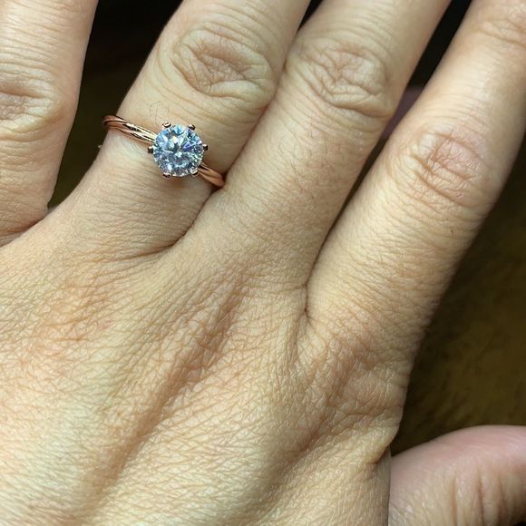 1 ct 18kt rosegold brilliant cut engagement ring - Picture 4 of 9